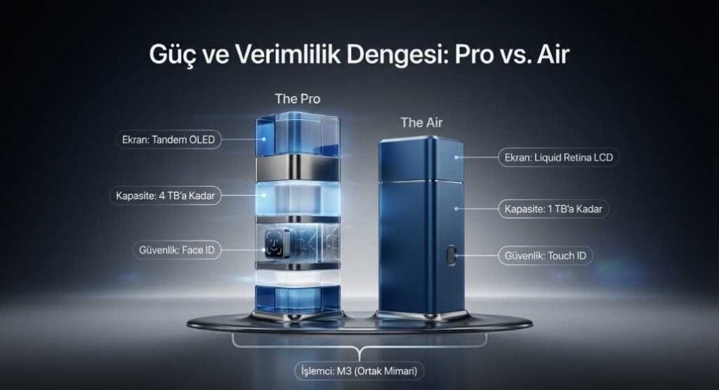 Apple iPad Pro ve Air Karşılaştırma Grafiği