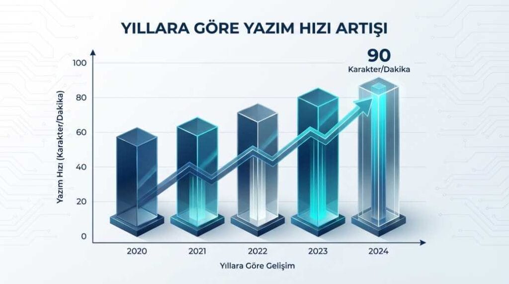 Artış durumunu net bir şekilde gösteren, 3D modern sütun grafik